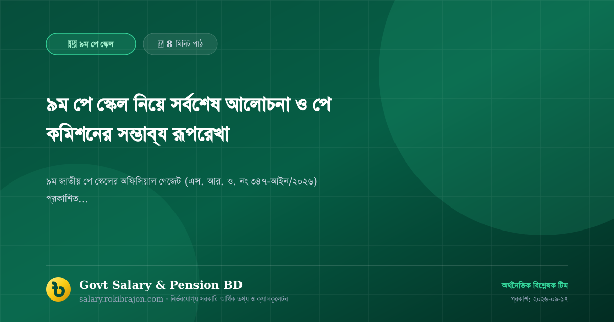 ৯ম পে স্কেল নিয়ে সর্বশেষ আলোচনা ও পে কমিশনের সম্ভাব্য রূপরেখা