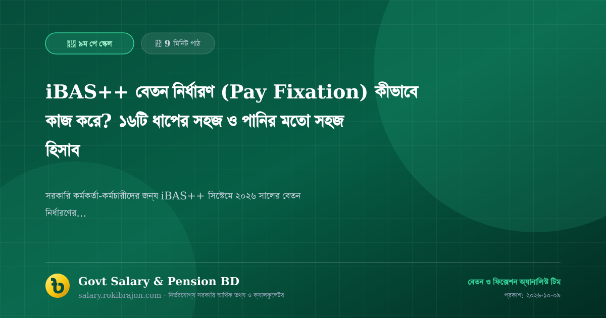 iBAS++ বেতন নির্ধারণ (Pay Fixation) কীভাবে কাজ করে? ১৬টি ধাপের সহজ ও পানির মতো সহজ হিসাব