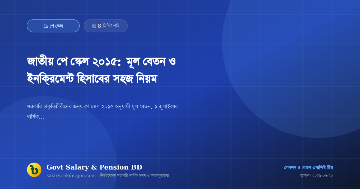 জাতীয় পে স্কেল ২০১৫: মূল বেতন ও ইনক্রিমেন্ট হিসাবের সহজ নিয়ম